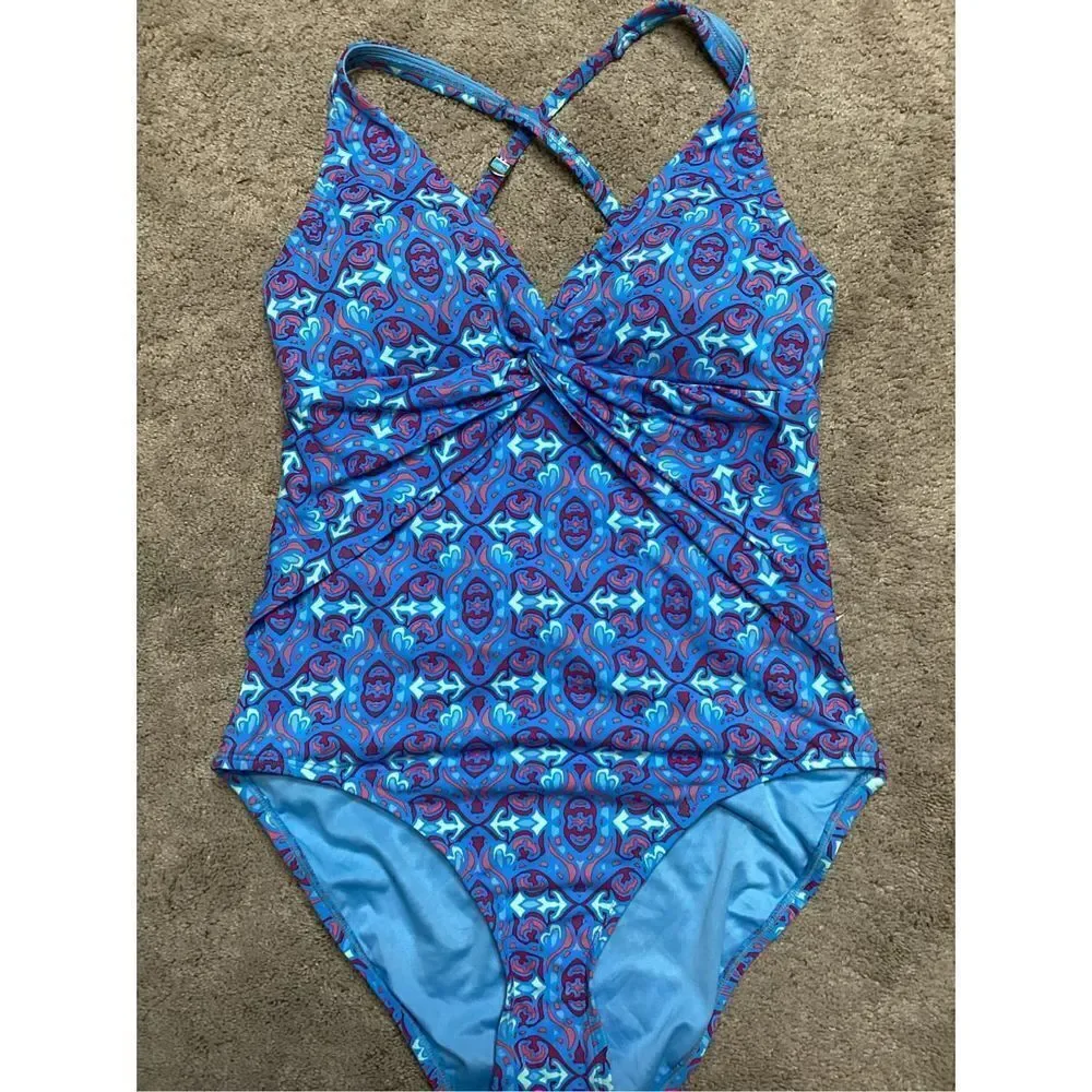 New. Bleu Rod Beattie twisted blue swimsuit. Retails $129. Size 10 - Picture 9 of 12